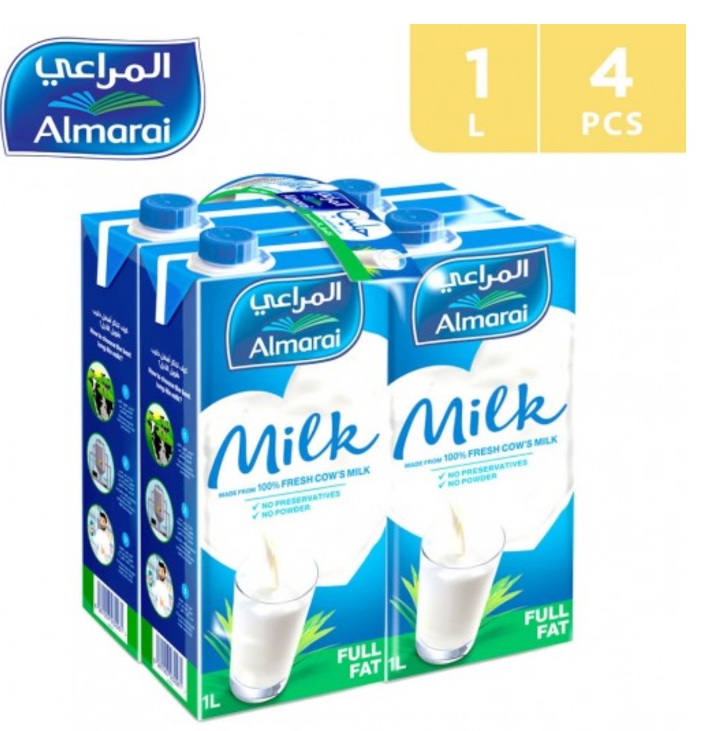 ALMARAI LONG LIFE FULL FAT MILK (4 X 1 L)