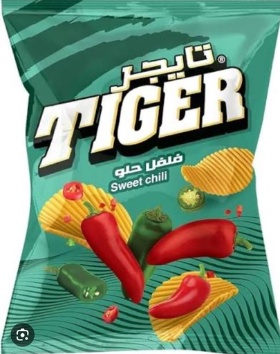 رقائق تايجر بنكهة الفلفل الحلو الحار 105 غرام